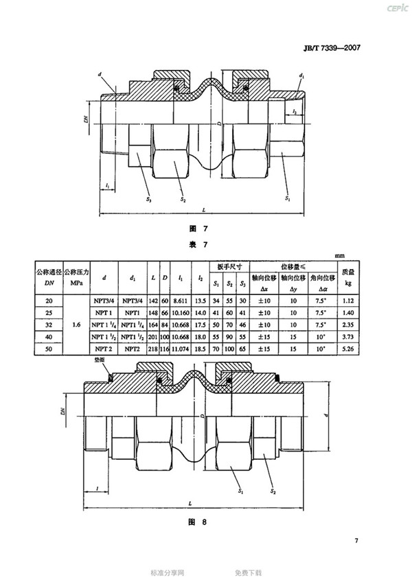 JBT 7339-2007 Flexible Pipe Joint (Rubber Soft Joint) - images