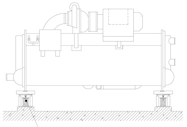 住院部制冷机组隔震示意图